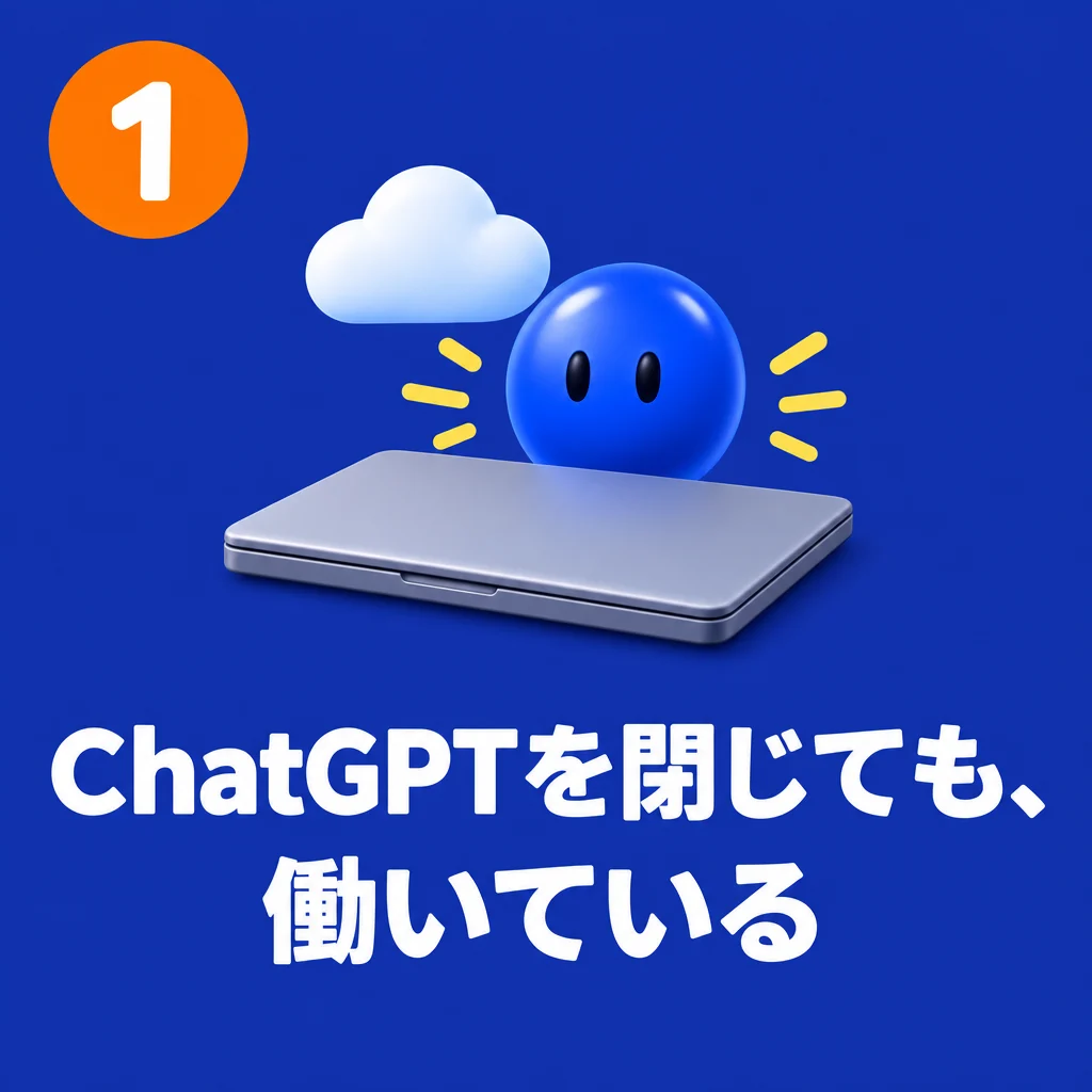 1 ChatGPTを閉じても、働いている